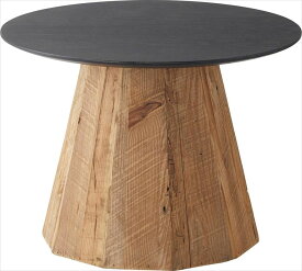 ラウンドテーブルS ブラック WE-881 ローテーブル センターテーブル 机 木製 天然木 丸い 丸型 円形 おしゃれ 古材 ヴィンテージ ビンテージ モダン