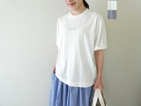 【SALE】【SALE】NATURAL LAUNDRY(ナチュラルランドリー) TOP天竺　ソルト刺繍T(7253C018)