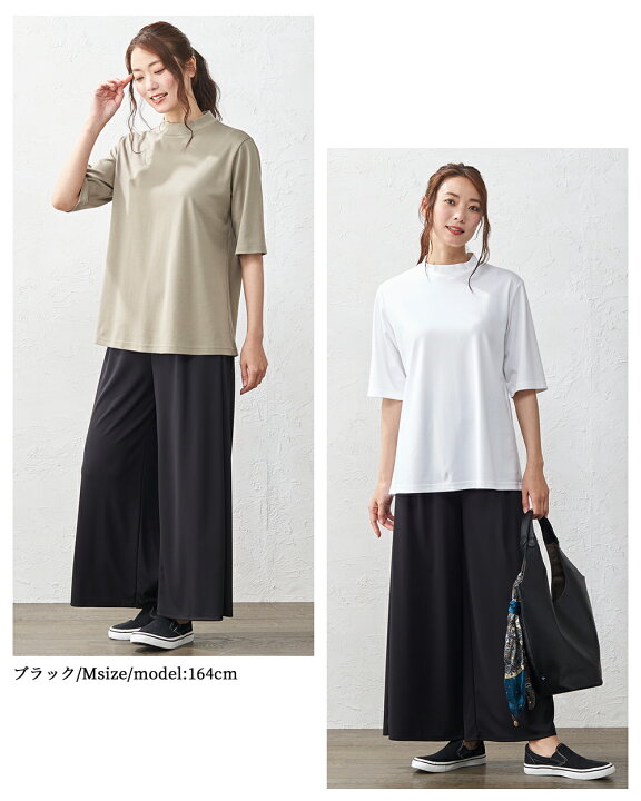 楽天市場 日本製 ひんやり 接触冷感 しわにならない ワイドパンツ レディース きれいめ 涼感 ウエストゴム イージーパンツ フリーパンツ ストレート ストレッチ スカーチョ 洗える おしゃれ 春 夏 秋 Cool21 21sum Jf Nli Span