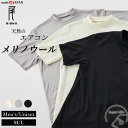 【スーパー140】 メリノウール メンズ インナー モックネック 半袖 Tシャツ 肌着 日本製 ウール100% 登山 アンダーウェア カットソー ベースレイヤー 春 夏 秋 冬 スポーツウェア トレーニング 男のエチケット スタンド衿