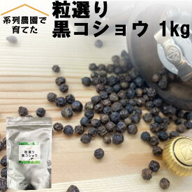 レビュー特典あり★ 無農薬 栽培 粒選り 黒コショウ ( ホール ) 1kg 【お得用】 ベトナム系列農園 栽培 ｜保存に便利なチャック袋入り！｜ ブラックペッパー 胡椒 こしょう コショー ぺパー サステナブル スパイス 業務用 ポイント消化