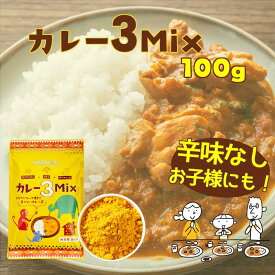 DEAL10％バック★4/14 10:00～4/17 9:59まで!!【1000円ポッキリ】辛味なし 子供向け スパイスカレー ブレンド 約50皿分!! カレー スパイス 3MIX 100g 【メール便】チャック袋入 手作り 初心者 ターメリック クミン コリアンダー カレーパウダー カレー粉 ギフト ポイント消化