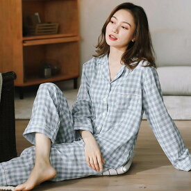 パジャマ ナイトウエア 上下セット パジャマ 長袖 襟付き 前開き ボタン ミディアム丈 ロングパンツ ウエストゴム 可愛い かわいい 大人可愛い きれいめ シンプル 上品 おしゃれ かっこいい レトロ ルーズ こなれ感 個性的 主役級 存在感 抜け感 春 夏 ナチュラル