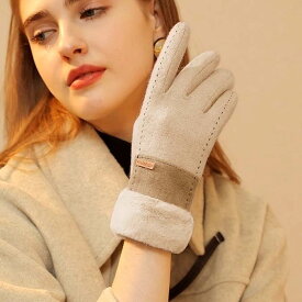 手袋 ファッション小物 小物 ベルベット タッチスクリーン バイカラー かわいい 大人可愛い きれいめ シンプル カジュアル 大人 上品 おしゃれ かっこいい レトロ 大人可愛い 大人女子 こなれ感 個性的 主役級 存在感 ベーシック ナチュラル キュート フェミニン 無地