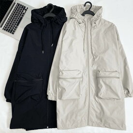 ジャケット マウンテンパーカー フード付き フルジップ カジュアル ポケット レディース アウター 上着 前開き 膝丈 長袖 ストリート かわいい 大人可愛い シンプル おしゃれ かっこいい こなれ感 ラフ メンズライク マニッシュ ボーイッシュ スポーティー 抜け感
