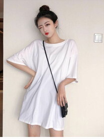 レディース トップス Tシャツ ミモレ 半袖 5分袖 Uネック ラウンドネック ワイド ストレート 背中開き ストリート コンサバ かわいい 大人可愛い シンプル カジュアル おしゃれ エキゾチック こなれ感 ラフ メンズライク スポーティー ガーリー モード系 主役級