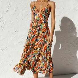 ワンピース ミモレ丈ワンピース キャミソールワンピース ウエストマーク バックシャン ハイウエスト ミモレ丈 かわいい 大人可愛い きれいめ シンプル 上品 おしゃれ レトロ カジュアル こなれ感 ルーズ 個性的 主役級存在感 抜け感 春 夏 ベーシック ナチュラル