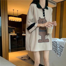 レディース トップス ロング 5分袖 角襟 ワイド ボタン かわいい 大人可愛い きれいめ シンプル カジュアル 上品 おしゃれ レトロ こなれ感 ラフ メンズライク マニッシュ ボーイッシュ スポーティー ガーリー ルーズ 個性的 クール キュート ベーシック アメリカン