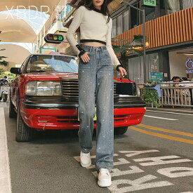 ボトムス パンツ ズボン デニムパンツ キラキラ ハイウエスト ポケット ストレート ジーパン Gパン かわいい 可愛い 大人可愛い きれいめ シンプル 上品 レトロ おしゃれ かっこいい カジュアル こなれ感 個性的 主役級 存在感 抜け感 オールシーズン ベーシック