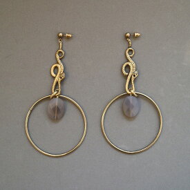 ela stone（エラ ストーン）Serpent Creoles Earrings サーペントクレオールズピアス フランス ゴールド 揺れる ぶらさがり 大ぶり