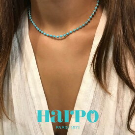 HARPO アルポ【N305】Turquoise round stone and sterling silver beads necklace ターコイズラウンドストーン シルバービーズ ネックレス インディアンジュエリー フランス パリ レディース ハルポシンプル