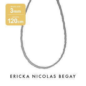 ERICKA NICOLAS BEGAY エリッカ ニコラス ビゲイ【3mm/120cm】Shiny navajo pearl necklace シャイニー ナバホパール ネックレス シルバー ロング チェーン ナバホ族 インディアンジュエリー レディース 金属アレルギー フレッドハーヴィースタイル