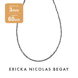 ERICKA NICOLAS BEGAY エリッカ ニコラス ビゲイ【3mm/60cm】Oxidized navajo pearl necklace オキシダイズド ナバホパール ネックレス 燻加工 シルバー ロング チェーン インディアンジュエリー フレッドハーヴィースタイル