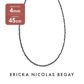 ERICKA NICOLAS BEGAY エリッカ ニコラス ビゲイ【4mm/45cm】Oxidized navajo pearl necklace オキシダイズド ナバホパール ネックレス 燻加工 シルバー ボールチェーン インディアンジュエリー フレッドハーヴィースタイル