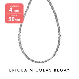 ERICKA NICOLAS BEGAY エリッカ ニコラス ビゲイ【4mm/50cm】Shiny navajo pearl necklace シャイニー ナバホパール ネックレス シルバー ボールチェーン ナバホ族 インディアンジュエリー レディース 金属アレルギー フレッドハーヴィースタイル