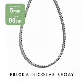ERICKA NICOLAS BEGAY エリッカ ニコラス ビゲイ 5mm/80cm Shiny navajo pearl necklace シャイニー ナバホパール ネックレス シルバー ボールチェーン ナバホ族 インディアンジュエリー レディース 金属アレルギー フレッドハーヴィースタイル