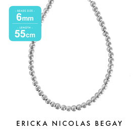 ERICKA NICOLAS BEGAY エリッカ ニコラス ビゲイ【6mm/55cm】Navajo pearl necklace シャイニー オキシダイズド ナバホパール ネックレス シルバー ボールチェーン インディアンジュエリー レディース フレッドハーヴィースタイル だけ