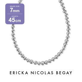 ERICKA NICOLAS BEGAY エリッカ ニコラス ビゲイ【7mm/45cm】Navajo pearl necklace シャイニー オキシダイズド ナバホパール ネックレス シルバー ボールチェーン インディアンジュエリー レディース フレッドハーヴィースタイル だけ