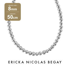 ERICKA NICOLAS BEGAY エリッカ ニコラス ビゲイ 8mm/50cm Shiny navajo pearl necklace シャイニー ナバホパール ネックレス シルバー ロング チェーン ナバホ族 インディアンジュエリー レディース 金属アレルギー フレッドハーヴィースタイル