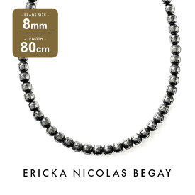 ERICKA NICOLAS BEGAY エリッカ ニコラス ビゲイ 8mm/80cm Oxidized navajo pearl necklace オキシダイズド ナバホパール ネックレス 燻加工 シルバー ロング チェーン インディアンジュエリー フレッドハーヴィースタイル