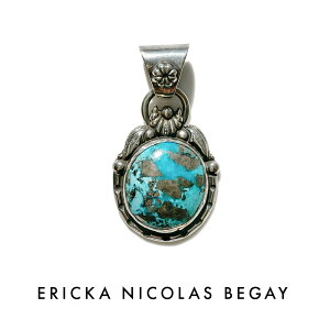 ERICKA NICOLAS BEGAY GbJ jRX rQC 38 Mountain Turquoise in Pyrite Pendant Top }Ee ^[RCY C pCCg y_ggbv oz VR Vo[ CfBAWG[ 