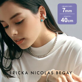 ERICKA NICOLAS BEGAY エリッカ ニコラス ビゲイ【7mm/40cm】Navajo pearl necklace シャイニー オキシダイズド ナバホパール ネックレス シルバー ボールチェーン インディアンジュエリー レディース フレッドハーヴィースタイル だけ