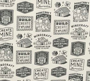 マインクラフト【マイクラ/エンブレムスタンプ】プリントオックス生地■10cm単位(生地幅108cm)■※メール便は2mまでです。※21個〜25個までは追跡可能メール便送料無料で対応します。