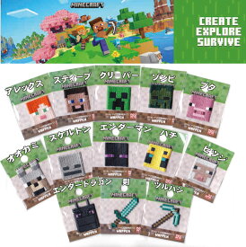 MINECRAFT(マインクラフト）ブロック ミニワッペン【シール/アイロン接着 両用タイプ/正規品 】