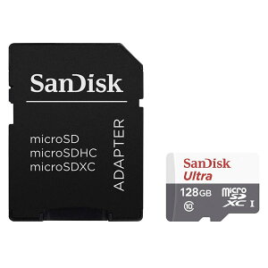 microSDカードマイクロSDmicroSDXC128GB80MB/sSanDiskサンディスクUltraUHS-1CLASS10専用SDアダプター付海外パッケージ送料無料