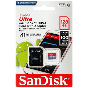 microSDXC128GB新発売100MB/秒SanDiskサンディスクUHS-IU1FULLHDアプリ最適化RatedA1対応専用SDアダプ付海外向けパッケージ品送料無料SATF128G-QUAR