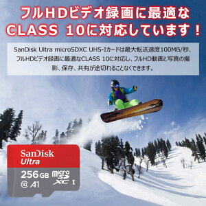 microSDXC256GB【翌日配達】SanDiskサンディスクUHS-1超高速U1FULLHDアプリ最適化RatedA1対応専用SDアダプター付海外パッケージ品SATF256G-QUAR