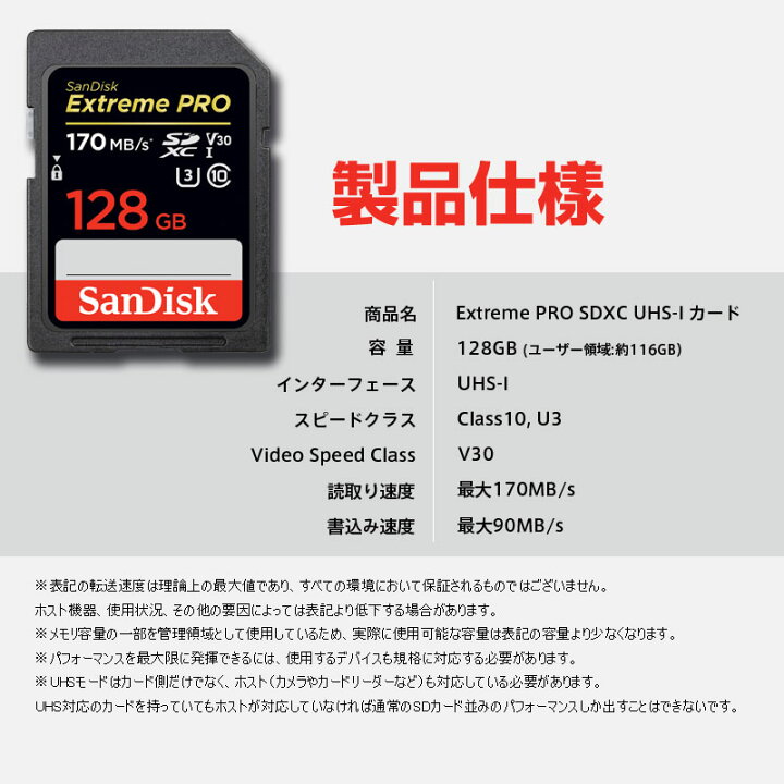 楽天市場】お買得2枚組 SDXC カード 128GB SDカード SanDisk サン  