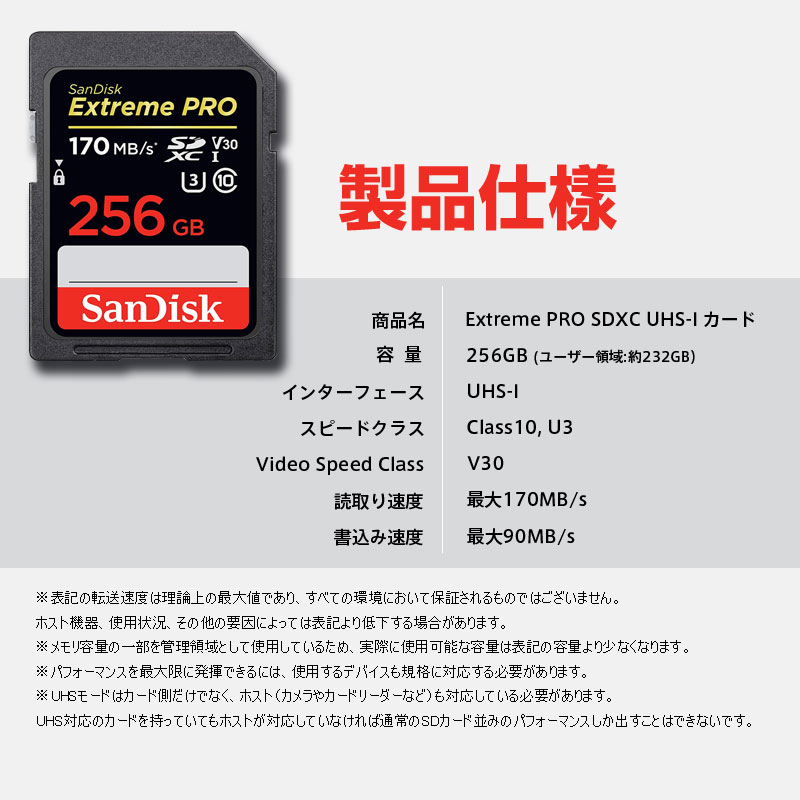 SanDisk サンディスク Extreme Pro SDXC 256GB カード UHS-I 超高速U3 V30 Class10 4K対応［並行輸入  XoWUAFPqdi, テレビゲーム - www.anchorcm.net
