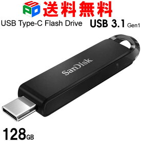 USBメモリ 128GB USB3.1 Type-C Gen1 SanDisk サンディスク Ultra スライド式 R:150MB/s SDCZ460-128G-G46 海外パッケージ 送料無料