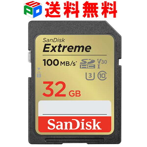 SDJ[h SD 32GB SDHC SanDisk TfBXN Extreme UHS-I U3 V30 4kΉ class10 R:100MB/s W:60MB/s COpbP[W  SDSDXVT-032G-GNCIN