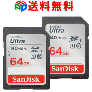 2g SDXCJ[h 64GB SDJ[h SanDisk TfBXN Ultra CLASS10 UHS-I U1 R:140MB/s COpbP[W  SDSDUNB-064G-GN6IN