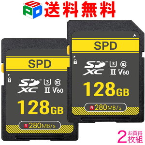2g 4K^ SDJ[h SDXC J[h 128GB SPD R:280MB/s W:105MB/s Class10 UHS-II U3 V60 5Nۏ  SD-128GU2V60