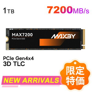 �y���������}���\������I3000�~OFF�{P5�{�zMAXBY 1TB PCIe 4.0 NVMe M.2 2280 ����SSD R:7200MB/s W:6200MB/s 3D TLC NAND MX7200 PS5 Pro/PS5 Slim/PS5����m�F�ς� 4K �N���G�C�^�[ / �r�W�l�X���� �C�O�p�b�P�[�W�y5�N��