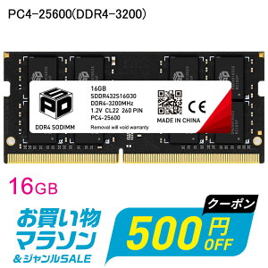 �y���������}���\������I500�~OFF�{P5�{�z�m�[�gPC�p������ SPD DDR4-3200 PC4-25600�y�i�v�ۏ؁E�����z�B���������z SODIMM 16GB(16GBx1��) CL22 260 PIN SDDR432S16G30