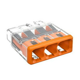 ワゴジャパン(WAGO)差込み透明コネクター色：オレンジ/接続線数：3本/1箱(100個入り)WGZ-3