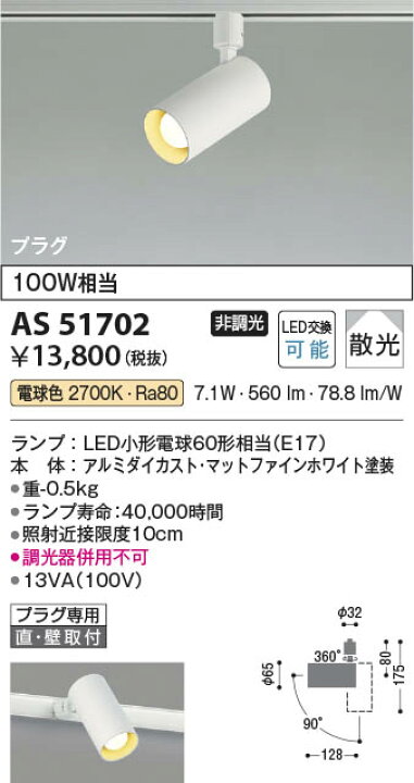 楽天市場】コイズミ照明 ライティングダクトレール用 LEDスポット 