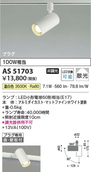 楽天市場】コイズミ照明 ライティングダクトレール用 LEDスポット 