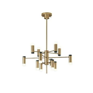 オーデリック LEDシャンデリア 〜14畳 調光 調色 Bluetooth 簡易取付A サテンゴールド 電球色〜昼光色:OC257196BR