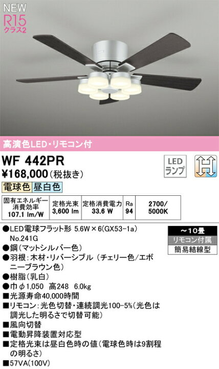 楽天市場】オーデリック LEDシーリングファン 器具本体 灯具一体型 AC 