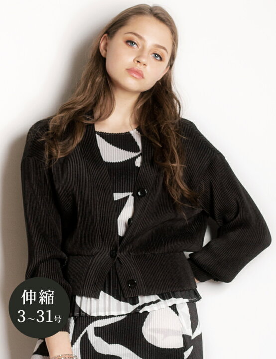 楽天市場】Vネック カーディガン S/M/L/LL/3L/4L 3-31号 伸縮  
