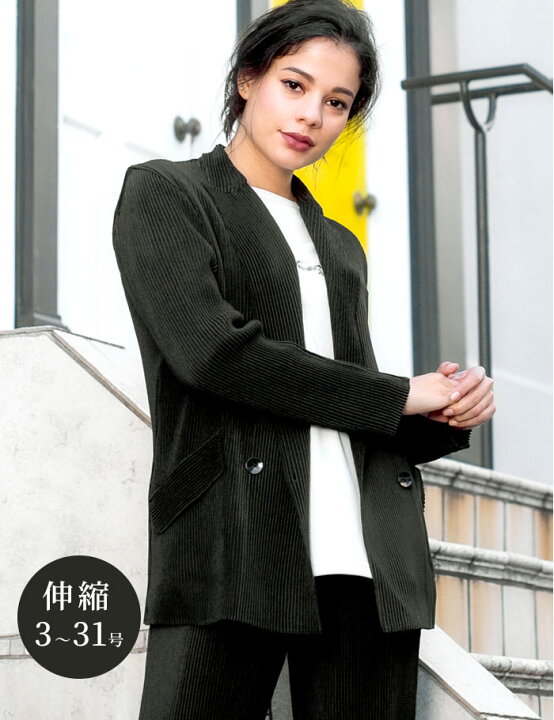 楽天市場】テーラード ジャケット レディース 黒 S/M/L/LL/3L/4L 7-31 