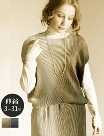 【30％OFFクーポン 4/24 20:00-21:59】ベスト レディース ジレ フレンチスリーブ トップス グラデーション S/M/L/LL/3L/4L 3-31号 細見え 体型カバー 伸縮 春 夏 秋 冬 【SPECCHIO 公式店】スペッチオ シャトルプリーツ フォーマル きれいめ おしゃれ 重ね着 レイヤード