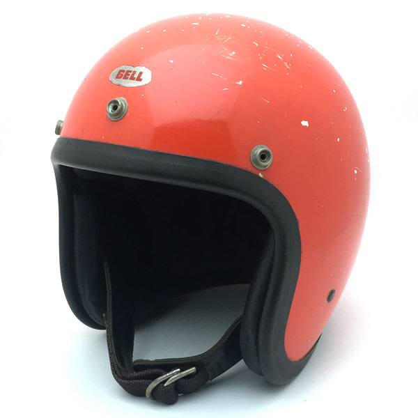 60's 銀ベル BELL 500-TX ORANGE 56cm  【海外直輸入中古品】スモールジェットヘルメットオープンフェイスアメリカンベルオレンジ橙色Sサイズ | SPEED ADDICT