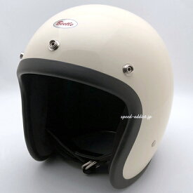 OCEAN BEETLE BEETLE L.A.C-2（オーシャンビートルlac2）IVORY アイボリー 生成り 白 ホワイト ジェットヘルメット ジェッペル オープンフェイス 小振り帽体 小さい見た目 目深 スタイリッシュ 軽量 人気 ビンテージスタイル bell 500tx