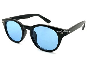 ROUND BOSTON SUNGLASSiEh{XgTOXjBLACK × BLUE ubNJ[Yu[YCgJ[Zt[xȂgJWAXg[gAEghAނStr[`W